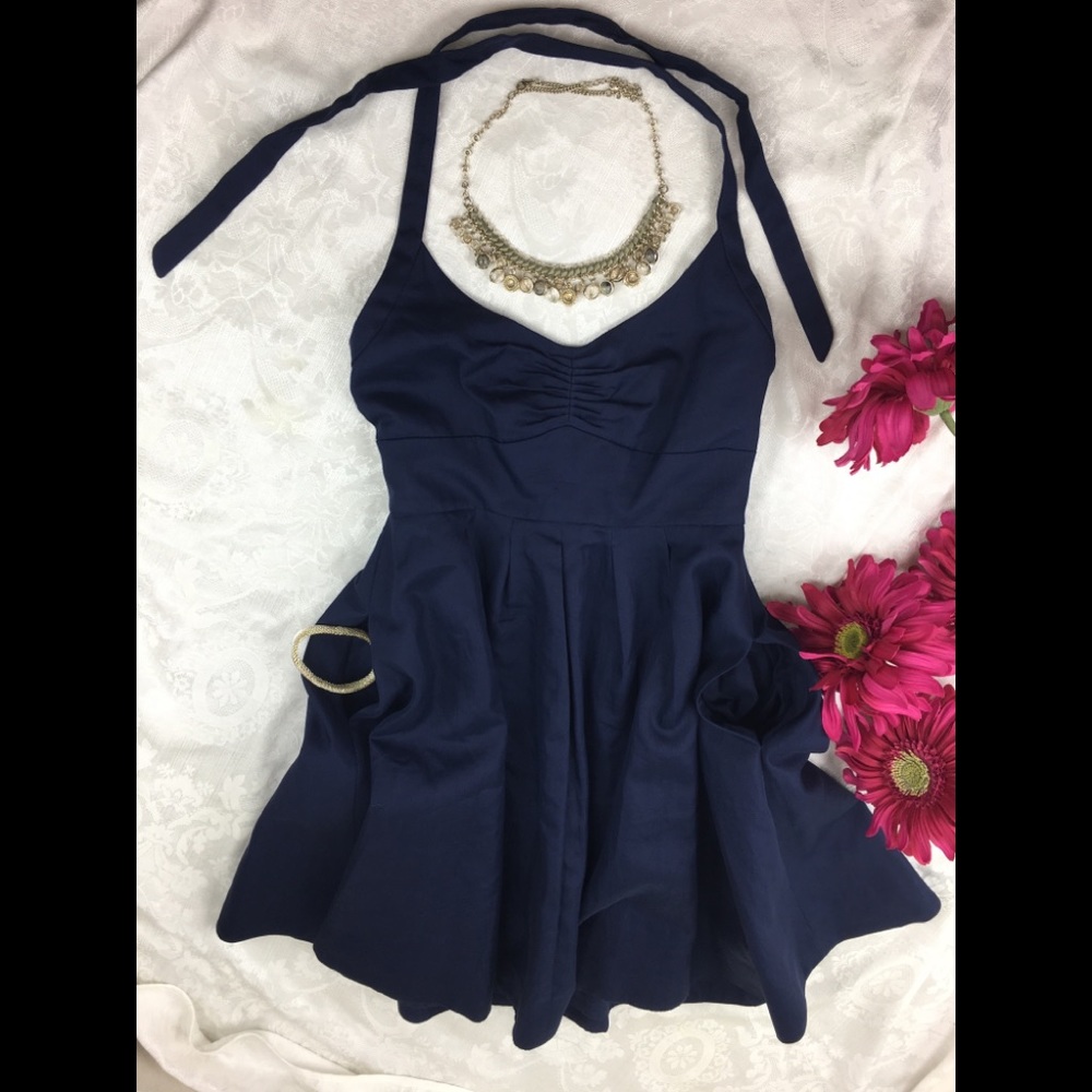 J.Crew Lydia Halter Dress - Navy | NWT | Size 2P